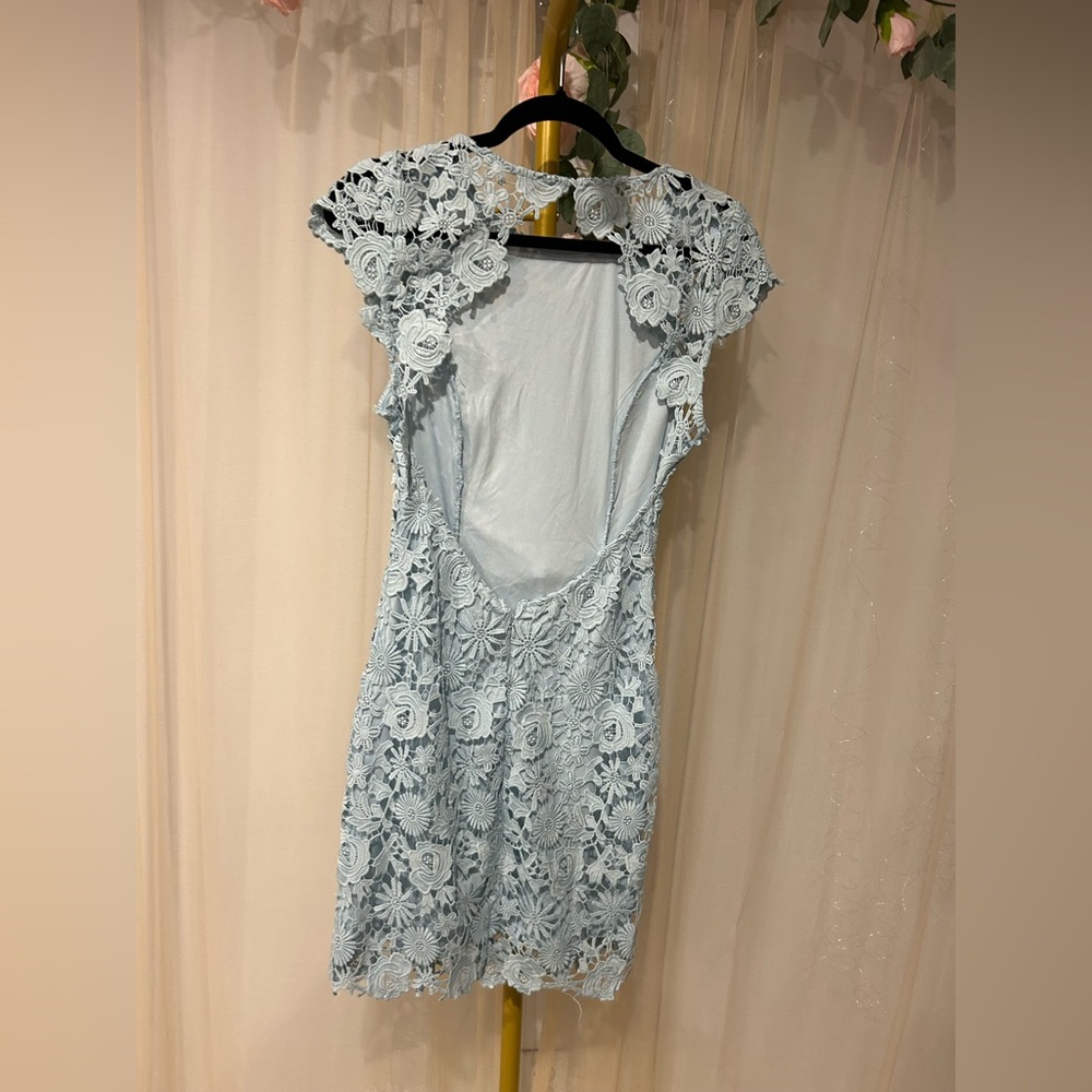 Lulu’s Love Poem Light Blue Lace Mini Dress - Picture 6 of 6
